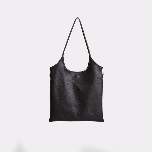 Bolso shopper de piel W by Whitemood - Negro