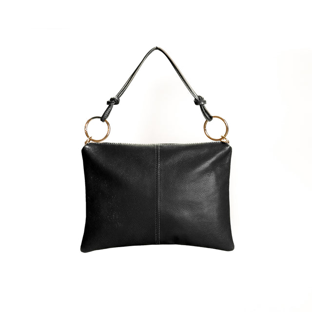 Bolso de hombro de cuero W by Whitemood - Negro