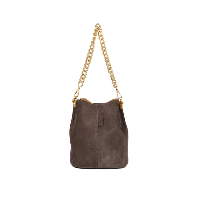 Bolso de cubo de gamuza W by Whitemood - Barro