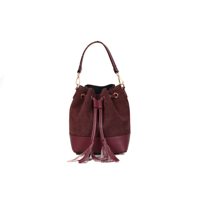 Bolso cubo con borlas W by Whitemood - Burdeos