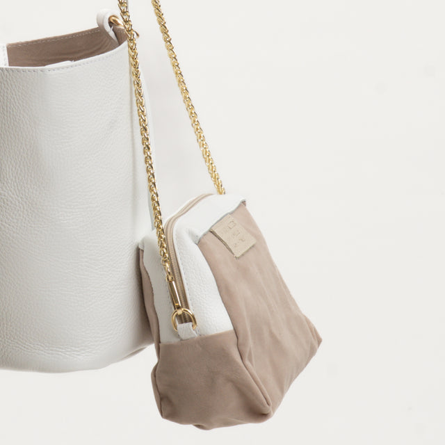 W by Whitemood-Borsa secchiello + pochette - off white