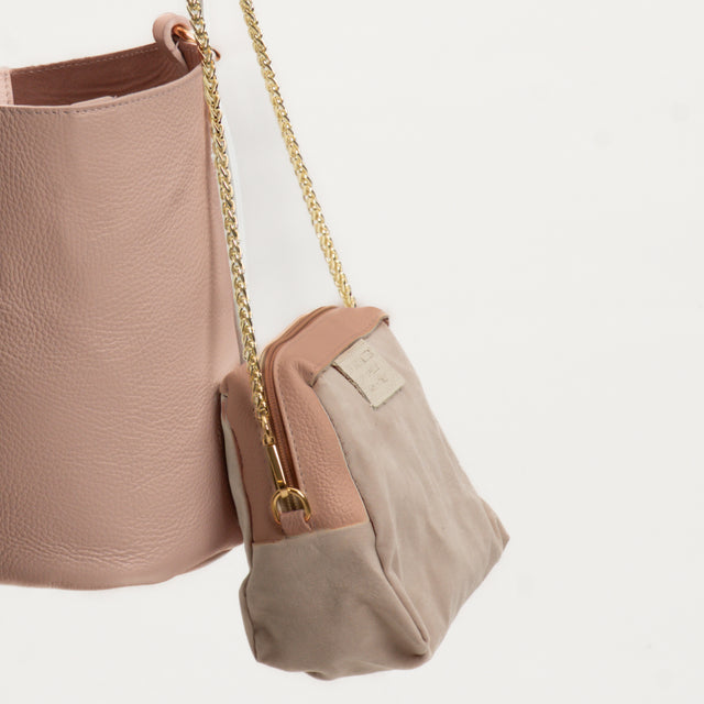 W by Whitemood-Borsa secchiello + pochette - cipria