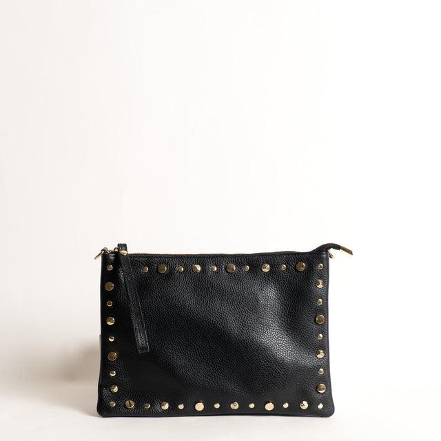 W by Whitemood- Pochette grande con borchie - Nero
