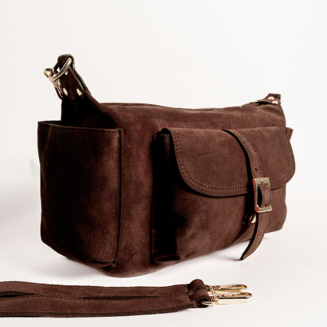 W by whitemood- Borsa city scamosciata - moro