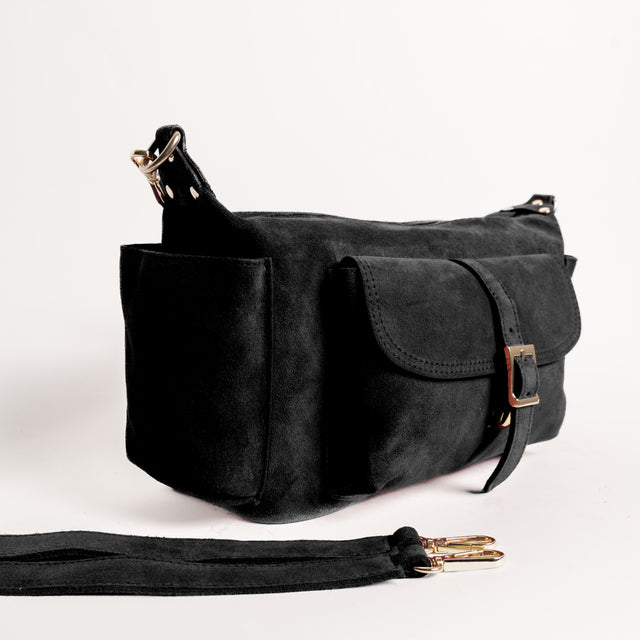 W by whitemood- Borsa city scamosciata - Nero