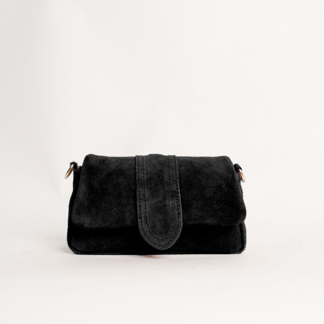 W by whitemood- Mini bag in pelle scamosciata - Nero