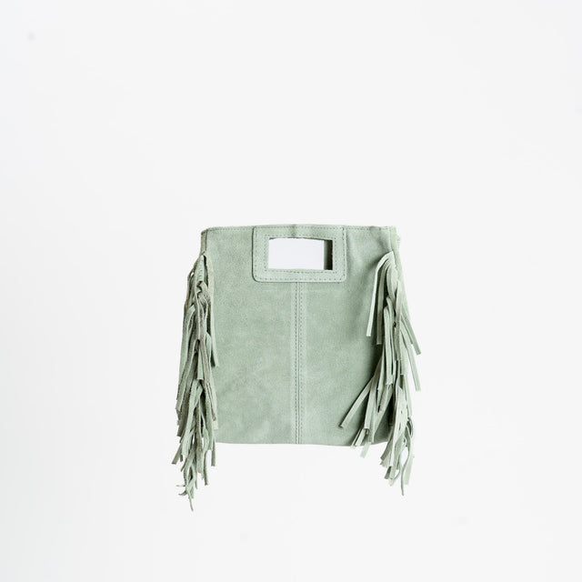 W by Whitemood-Borsa a mano con frange laterali - verde acqua