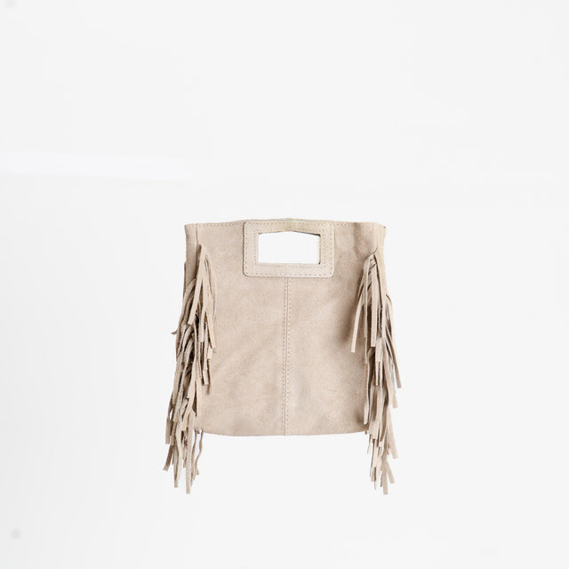 W by Whitemood-Borsa a mano con frange laterali - taupe