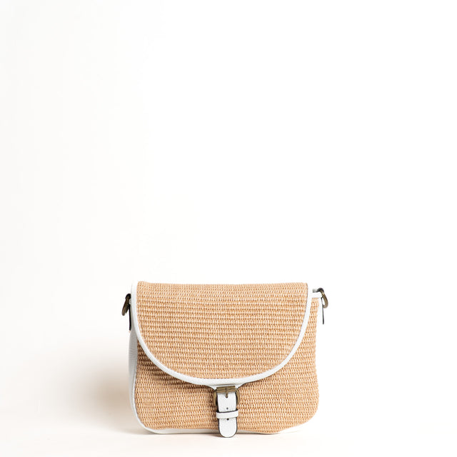 W by Whitemood-Tolfina in rafia e pelle - Bianco