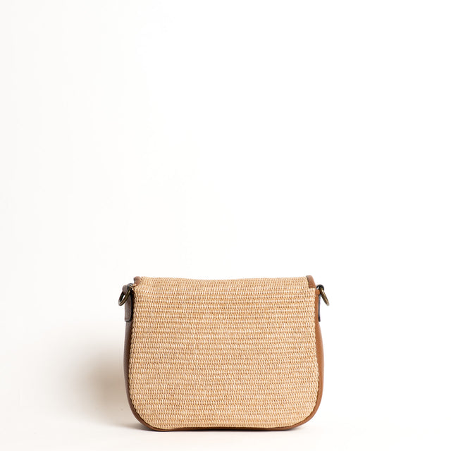 W by Whitemood-Tolfina in rafia e pelle - cuoio