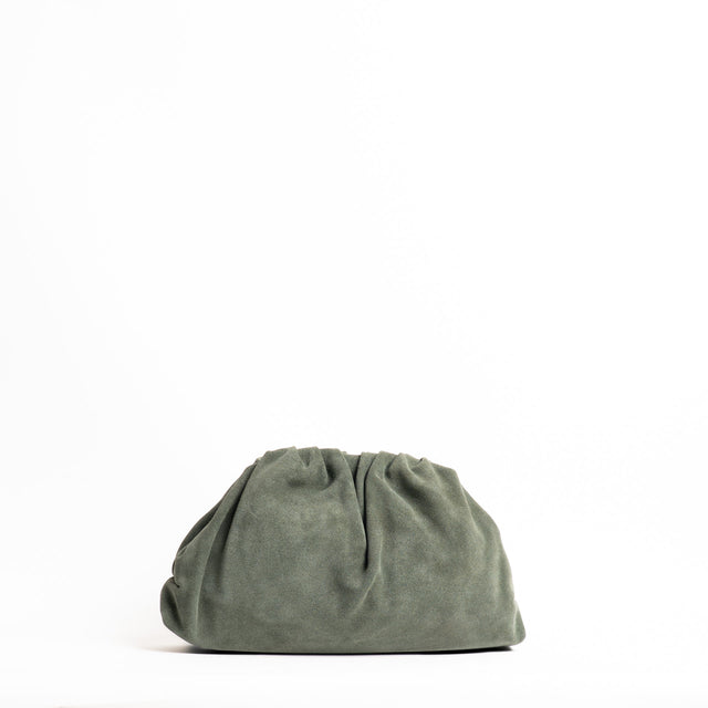 W by Whitemood-Borsa clutch in camoscio - militare