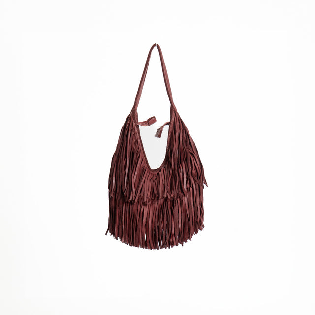 W by Whitemood - Fringed shoulder bag - wine