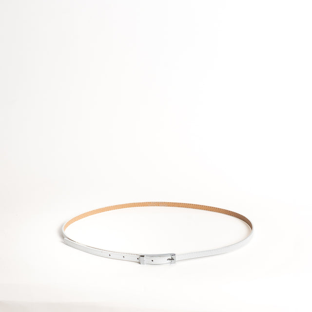 W by Whitemood-Cintura fina genuine leather - Bianco