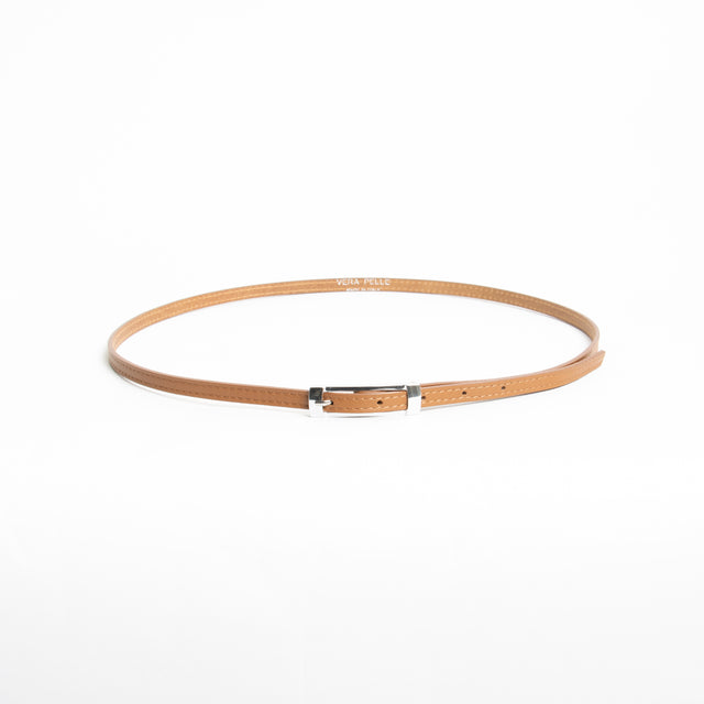 W by Whitemood-Cintura fina genuine leather - cuoio