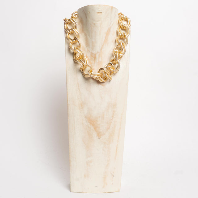 W by Whitemood-Collana doppi anelli martellati - gold