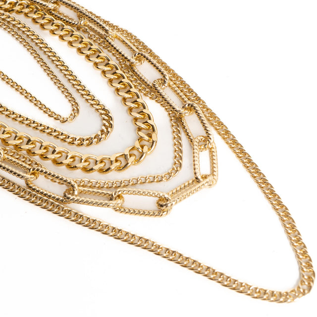 W by Whitemood-Collana catene 6 giri - gold