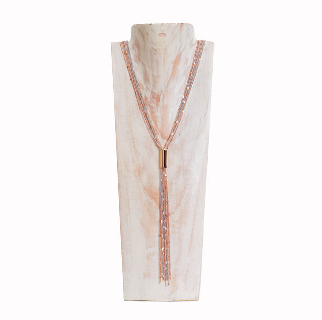 W by Whitemood-Collana multifilo a Y  - silver/gold/rose gold