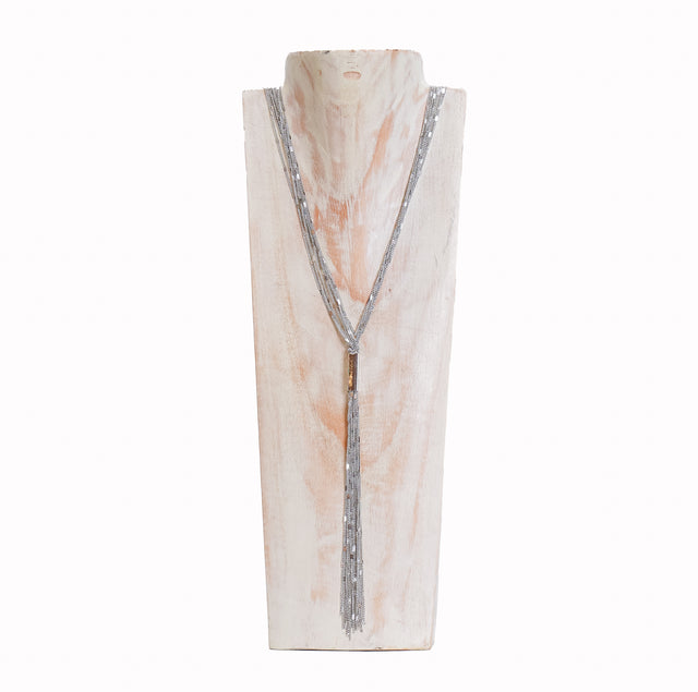 W by Whitemood-Collana multifilo a Y - silver