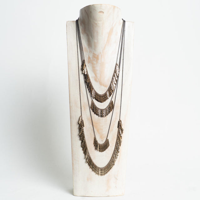 W by Whitemood-Collana multifilo oriental - black/gold