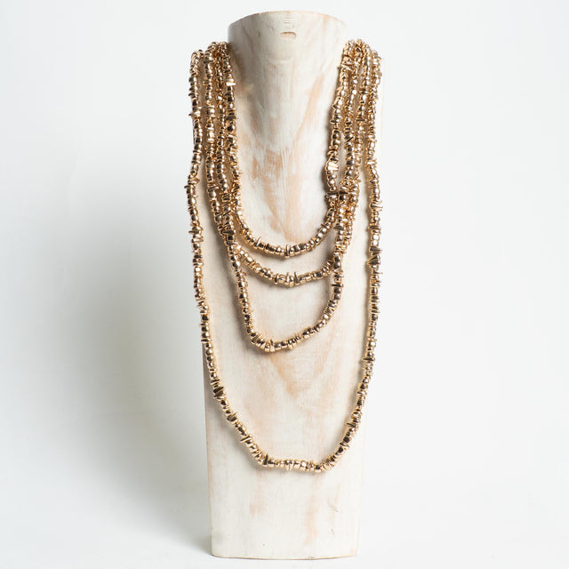 W by Whitemood-Collana multifilo pietre irregolari - gold