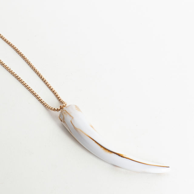 W by Whitemood-Collana catena con corno - gold