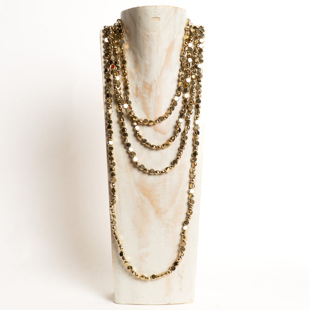 W by Whitemood-Collana multifilo pietre specchiate - gold