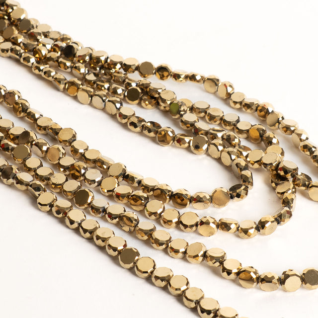 W by Whitemood-Collana multifilo pietre specchiate - gold