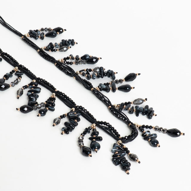 W by Whitemood-Collana cordino con pendenti - Nero