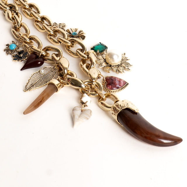 W by Whitemood-Collana catena con ciondoli - gold
