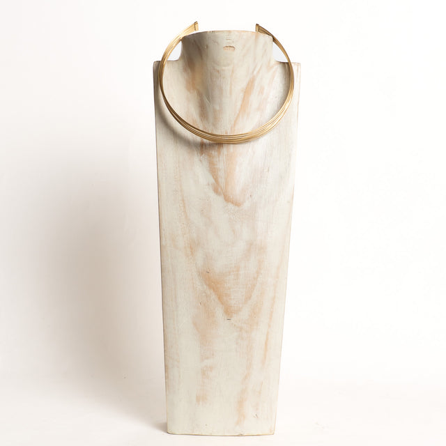 W by Whitemood-Collana chocker rigido multifilo - gold