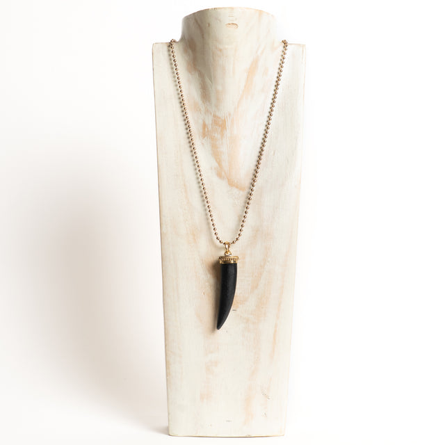 W by Whitemood-Collana catena con corno opaco - gold/nero