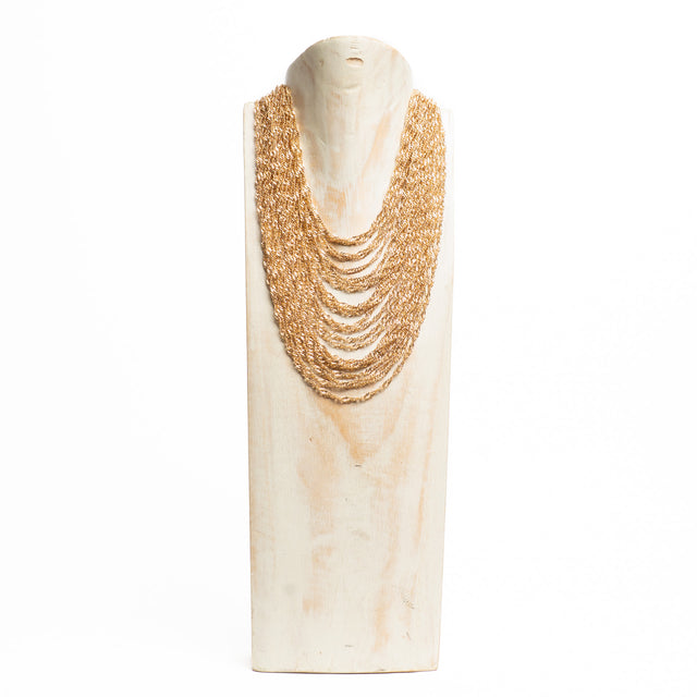 W by Whitemood-Collana multifilo maglia stretta - gold