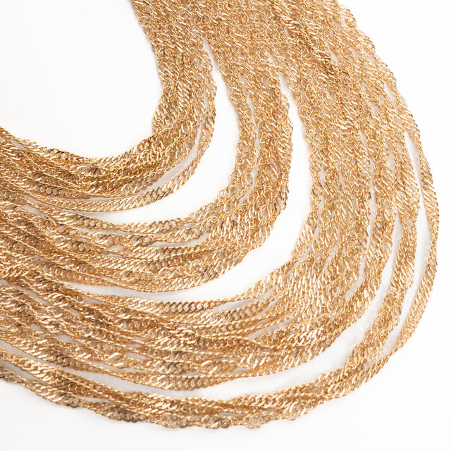 W by Whitemood-Collana multifilo maglia stretta - gold