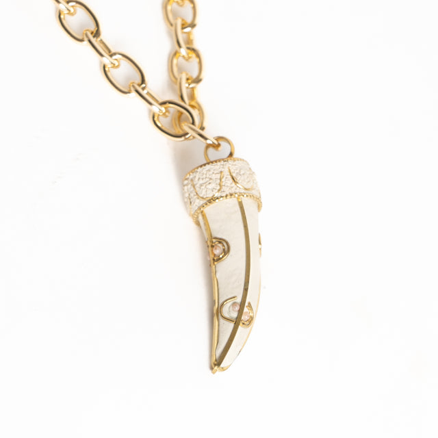 W by Whitemood-Collana corno sabbiato - gold/avorio