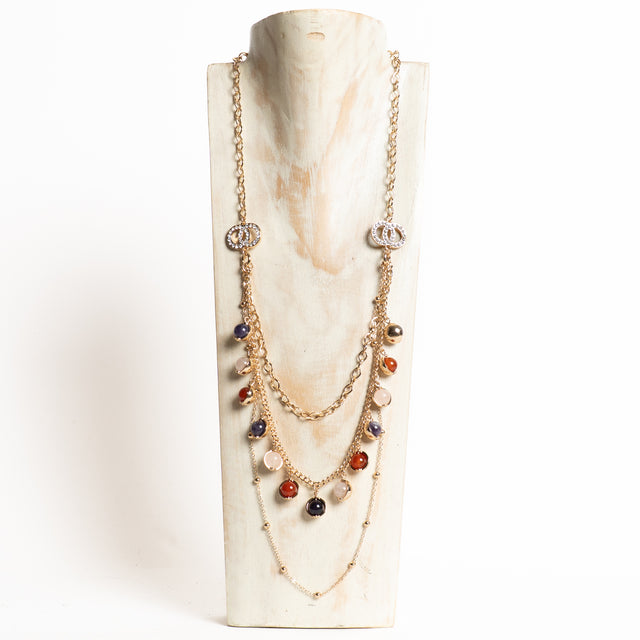 W by Whitemood-Collana multifilo perle colorate - multicolor