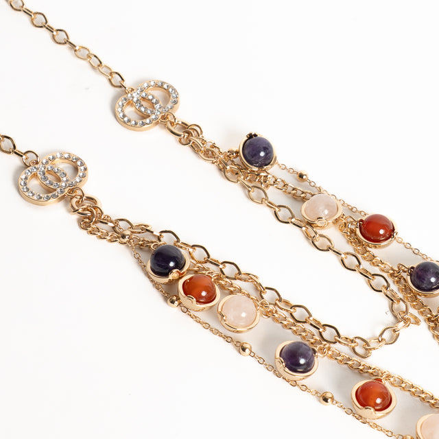 W by Whitemood-Collana multifilo perle colorate - multicolor
