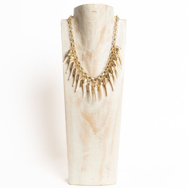 W by Whitemood-Collana con corni - avorio
