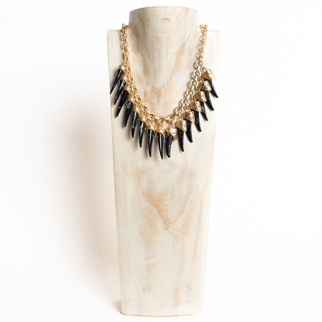 W by Whitemood-Collana con corni - nero