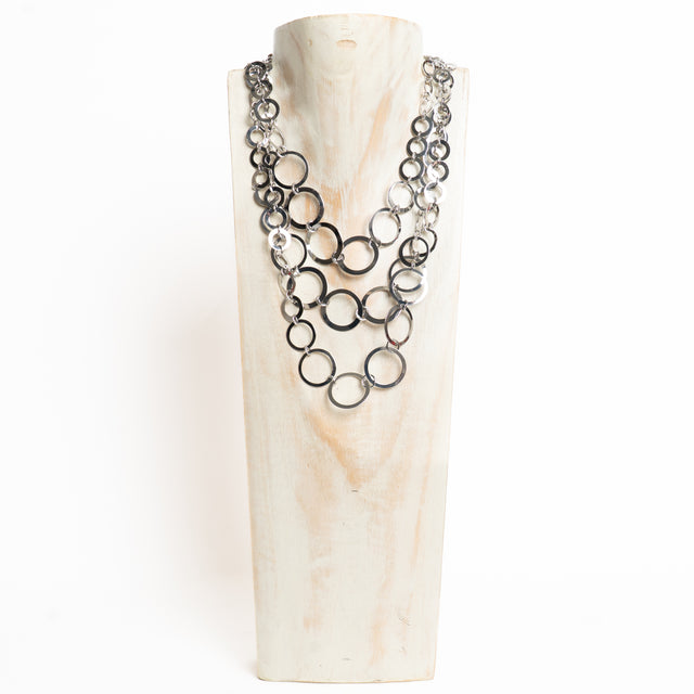 W by Whitemood-Collana multifilo ad anelli - silver