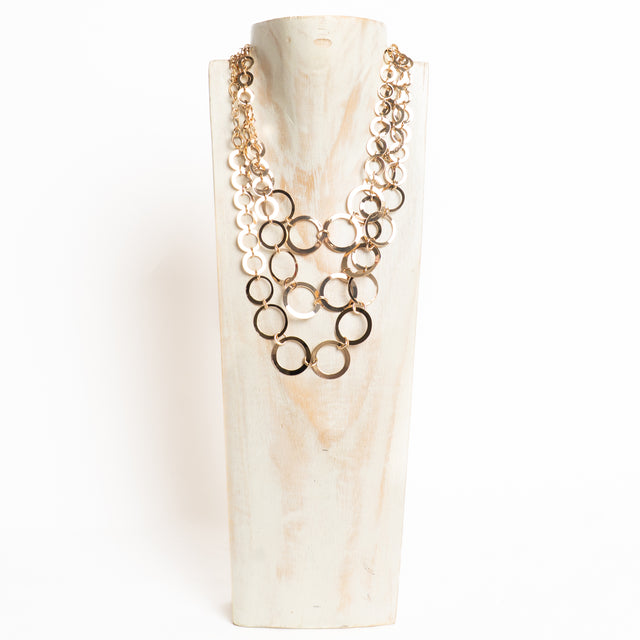 W by Whitemood-Collana multifilo ad anelli - gold