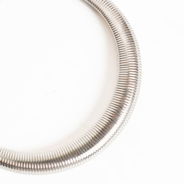 W by Whitemood-Collana girocollo rigata - silver