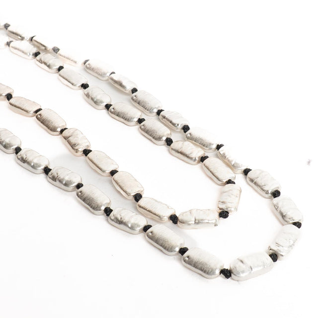 Collar de piedra martillada W by Whitemood - Plata