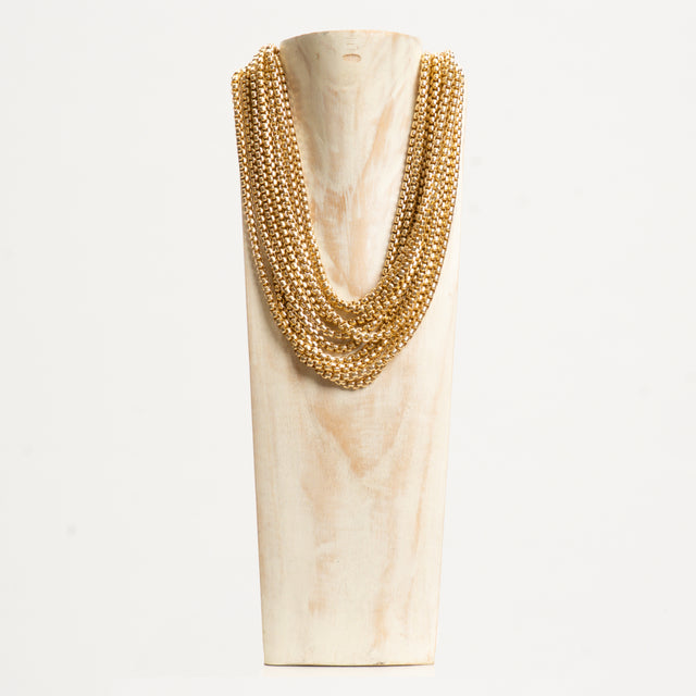 W by Whitemood-Collana multifilo corta - gold