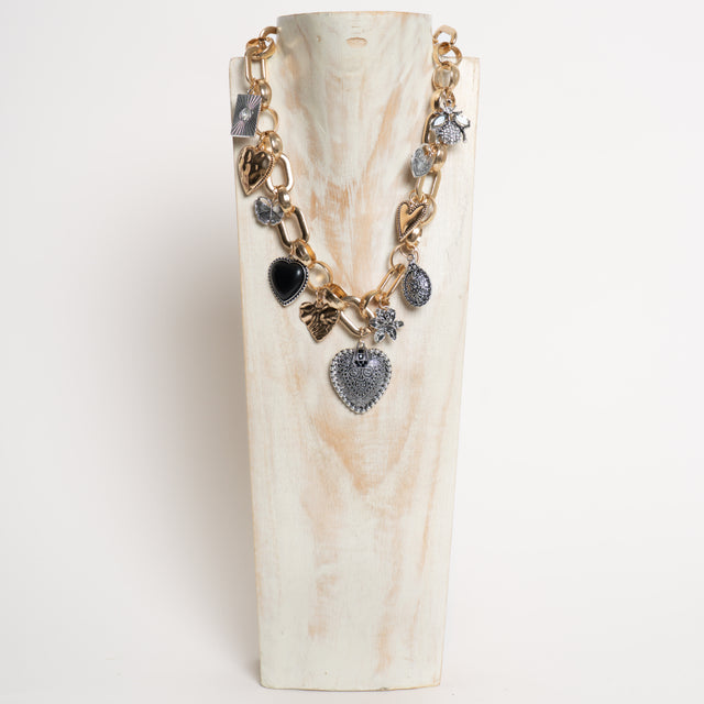 W by whitemood- Collana catene mixed charms - gold