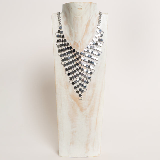 W by whitemood- Collana con nido d'ape piccole - silver