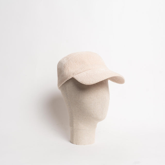 W by Whitemood- Cappello con visiera in velluto - burro