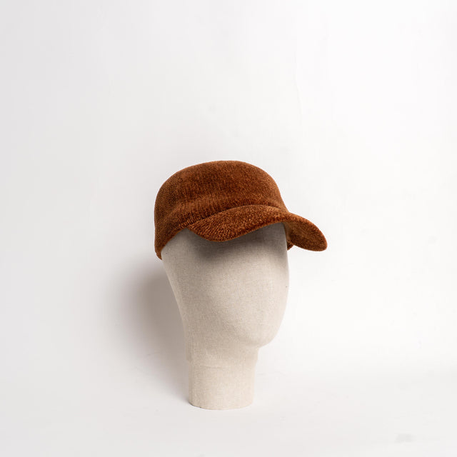 W by Whitemood- Cappello con visiera in velluto - tabacco