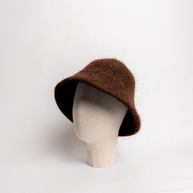 W by Whitemood-Bucket hat misto alpaca - caffe'