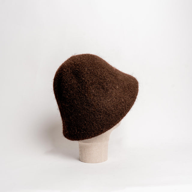 W by Whitemood-Bucket hat misto alpaca - caffe'