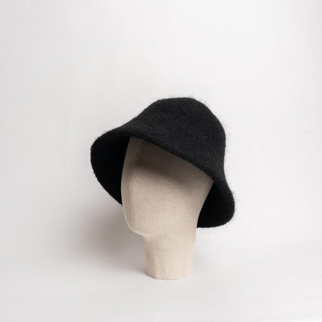 W by Whitemood-Bucket hat misto alpaca - nero